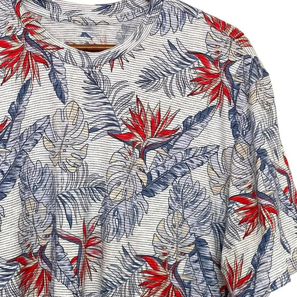 Tommy Bahama Red and Blue Floral Short Sleeve Tee - Picture 3 of 6